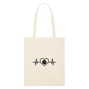Coeur de basket-ball pour le panier - Tote bag bio Stanley/Stella - écru doux - Devant