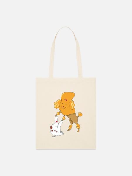 Tanzende Hunde A - Stanley/Stella Bio-Stoffbeutel - Natur
