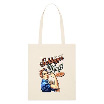 Schlager gibt Kraft - Retro-Design für Schlagerfan - Stanley/Stella Bio-Stoffbeutel - Natur - Vorne