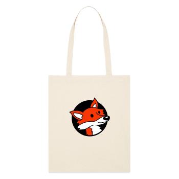 Fox Hole Red Fox Wild Animal Peeps Face Head - Stanley/Stella Organic Tote Bag - soft Ecru - Front