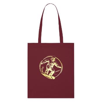 Snowboarding Man - Stanley/Stella Organic Tote Bag - burgundy - Front
