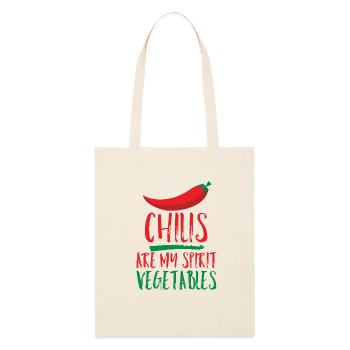 Chilli Saying - Stanley/Stella Organic Tote Bag - soft Ecru - Front
