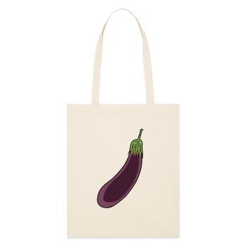 Aubergine Légumes Vitamines cuisine végétarienne - Tote bag bio Stanley/Stella - écru doux - Devant