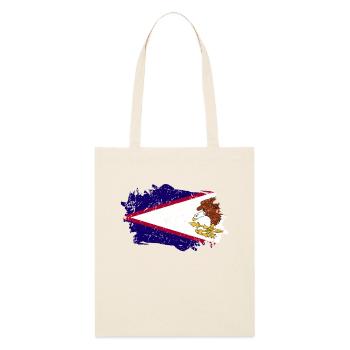 American Samoa Flag - Stanley/Stella Organic Tote Bag - soft Ecru - Front