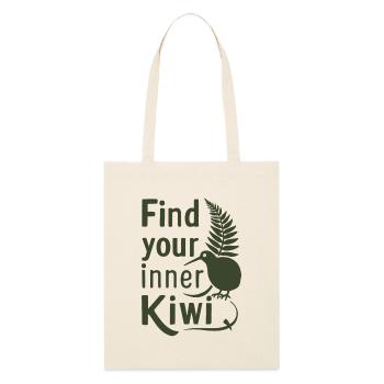 Trouvez le Kiwi qui sommeille en vous - Souvenir Nouvelle-Zélande - Tote bag bio Stanley/Stella - écru doux - Devant