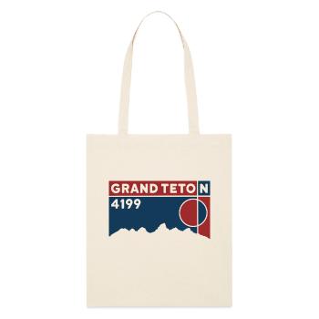 Grand Teton Finisher Hiking Wyoming Keepsake Gift - Stanley/Stella Organic Tote Bag - soft Ecru - Front
