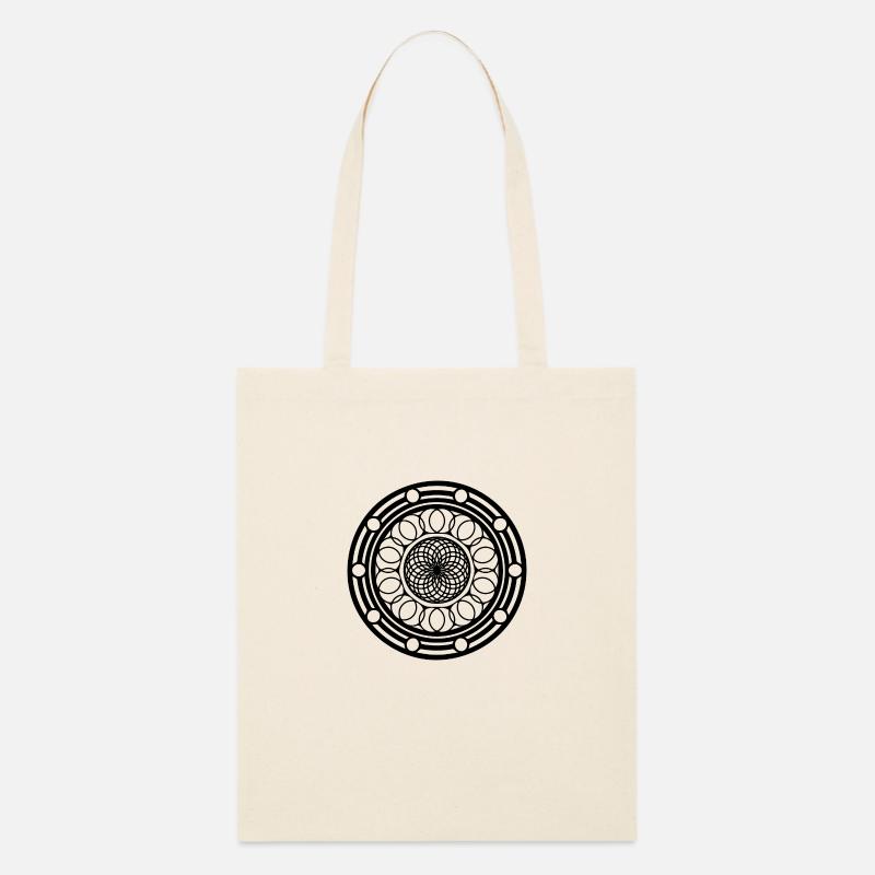 Fleurs géométriques Mandala Forme de motif rond - Tote bag bio Stanley/Stella - écru doux