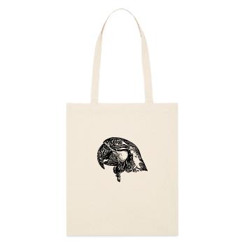 Portrait de tête de perroquet Dessin d’oiseau vintage - Tote bag bio Stanley/Stella - écru doux - Devant