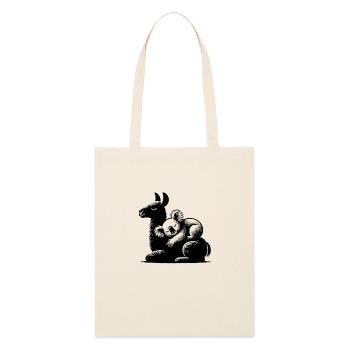 Sleeping koala on a sleeping llama - Stanley/Stella Organic Tote Bag - soft Ecru - Front