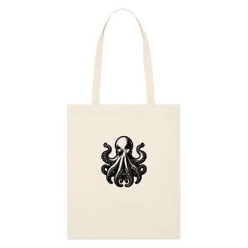 Großer grimmiger Oktopus mit acht Armen - Stanley/Stella Bio-Stoffbeutel - Natur - Vorne