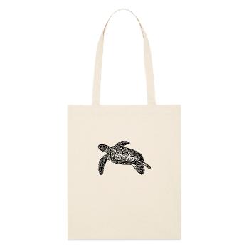 Petite tortue flottante - Tote bag bio Stanley/Stella - écru doux - Devant
