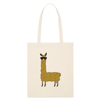 Llama with extras - Stanley/Stella Organic Tote Bag - soft Ecru - Front