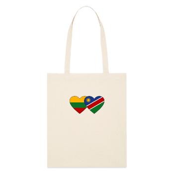 Litauen Namibia Flagge Herz - Stanley/Stella Bio-Stoffbeutel - Natur - Vorne