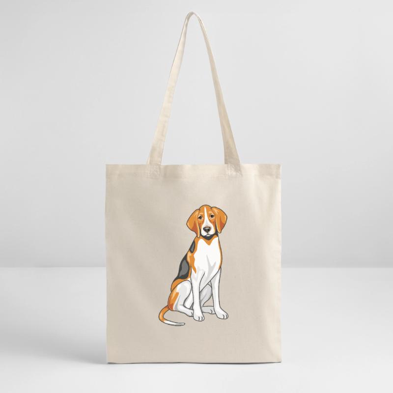 Sitzender Foxhound Stanley/Stella Bio-Stoffbeutel