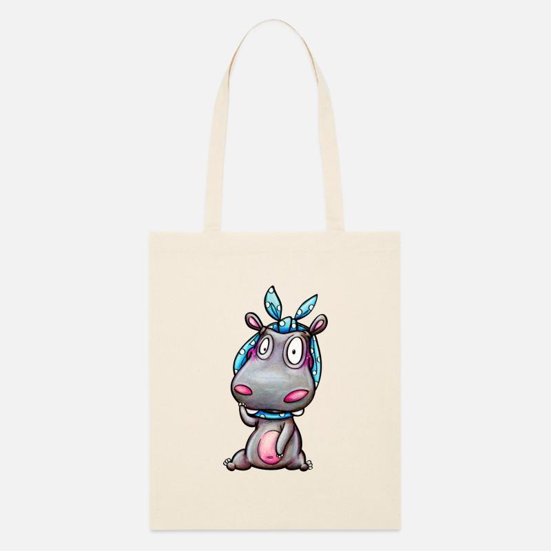 hippo with kerchief - Stanley/Stella Bio-Stoffbeutel - Natur