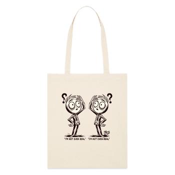 Cartoon man in doubt: Am I real at all? - Stanley/Stella Organic Tote Bag - soft Ecru - Front