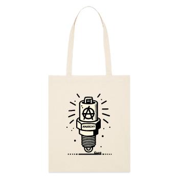 Anarchy Spark Plug - Stanley/Stella Organic Tote Bag - soft Ecru - Front