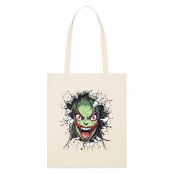 Un monstre effrayant traverse le mur - Tote bag bio Stanley/Stella - écru doux - Devant