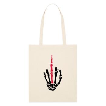 middle finger skulls - Stanley/Stella Bio-Stoffbeutel - Natur - Vorne