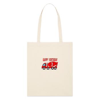 Bétonnière Joyeux anniversaire 3 - Tote bag bio Stanley/Stella - écru doux - Devant