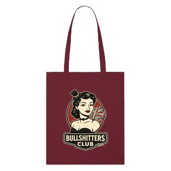 Dame rétro avec plume et chapeau haut de forme - Tote bag bio Stanley/Stella - bordeaux - Devant