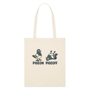 Pigeon debout et couché ON et OFF - Tote bag bio Stanley/Stella - écru doux - Devant