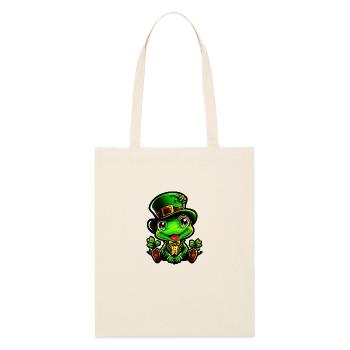 Magie des grenouilles le jour de la Saint-Patrick - Tote bag bio Stanley/Stella - écru doux - Devant