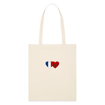 France Maroc Flag Coeur - Tote bag bio Stanley/Stella - écru doux - Devant