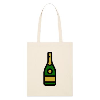 Champangnerglas, Sekt, Sektglas - Stanley/Stella Bio-Stoffbeutel - Natur - Vorne