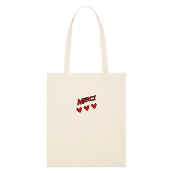 MERCI. THANKS. THANK YOU. ANNIVERSAIRE. NAISSANCE. - Tote bag bio Stanley/Stella - écru doux - Devant
