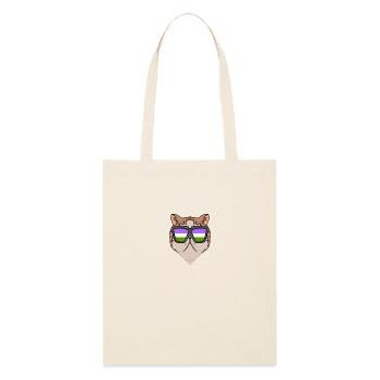 Genderqueer Lgbt Cat Exotic Shorthair Cat - Stanley/Stella Organic Tote Bag - soft Ecru - Front