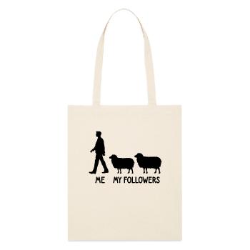 I My Followers Sheep Shepherd Farmer Farmer - Stanley/Stella Organic Tote Bag - soft Ecru - Front