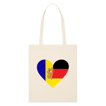 Andorra Germany Heart - Stanley/Stella Bio-Stoffbeutel - Natur - Vorne