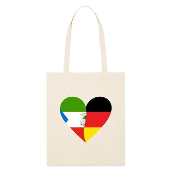 Equatorial Guinea Germany Heart - Stanley/Stella Organic Tote Bag - soft Ecru - Front