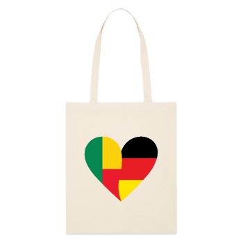 Benin Germany Heart - Stanley/Stella Bio-Stoffbeutel - Natur - Vorne