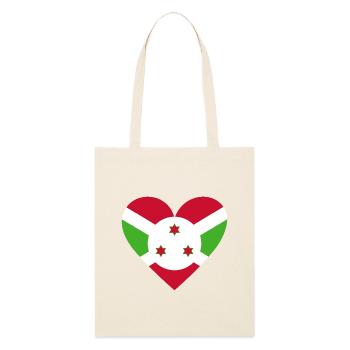 Burundi Heart - Stanley/Stella Bio-Stoffbeutel - Natur - Vorne