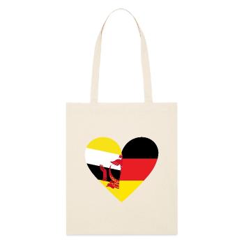 Brunei Germany Heart - Stanley/Stella Bio-Stoffbeutel - Natur - Vorne