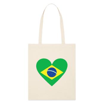 Brazil Heart - Stanley/Stella Bio-Stoffbeutel - Natur - Vorne