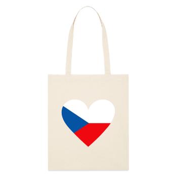République tchèque Cœur - Tote bag bio Stanley/Stella - écru doux - Devant