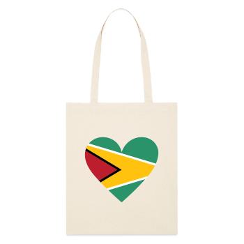 Guyana Heart - Stanley/Stella Organic Tote Bag - soft Ecru - Front