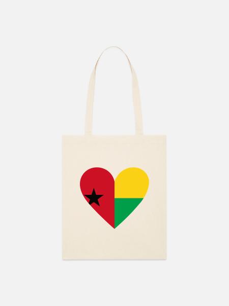 Guinea Bissau Heart - Stanley/Stella Bio-Stoffbeutel - Natur