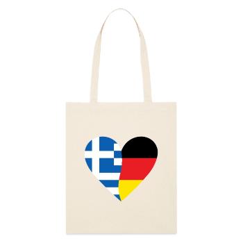 Grèce Allemagne Cœur - Tote bag bio Stanley/Stella - écru doux - Devant