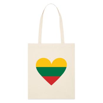 Lithuania Heart - Stanley/Stella Organic Tote Bag - soft Ecru - Front
