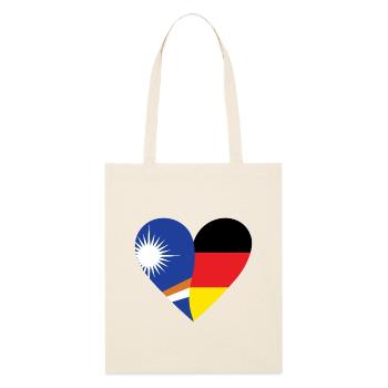 Marshall Islands Germany Heart - Stanley/Stella Organic Tote Bag - soft Ecru - Front