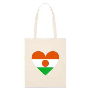 Niger Heart - Stanley/Stella Organic Tote Bag - soft Ecru - Front