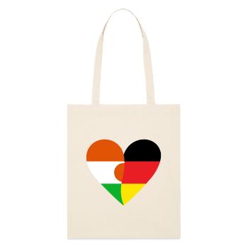 Niger Germany Heart - Stanley/Stella Organic Tote Bag - soft Ecru - Front