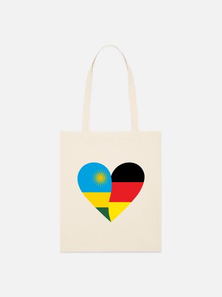 Rwanda Germany Heart - Stanley/Stella Bio-Stoffbeutel - Natur