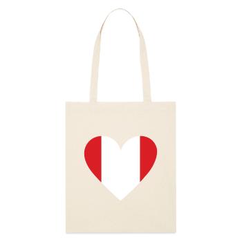 Peru Heart - Stanley/Stella Organic Tote Bag - soft Ecru - Front