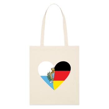 San Marino Germany Heart - Stanley/Stella Bio-Stoffbeutel - Natur - Vorne