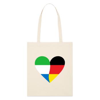 Sierra Leone Germany Heart - Stanley/Stella Organic Tote Bag - soft Ecru - Front
